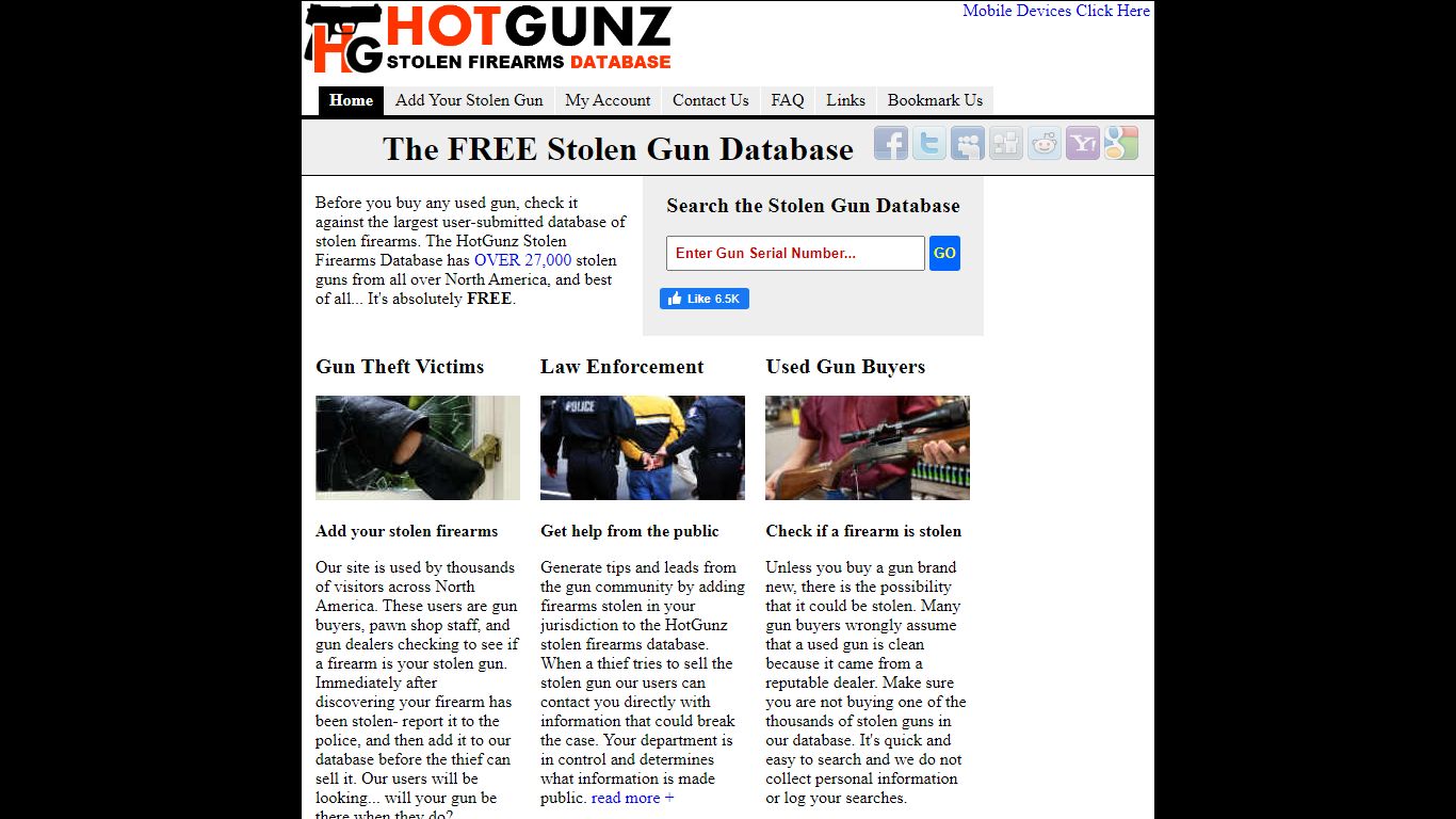 HotGunz Stolen Gun Database