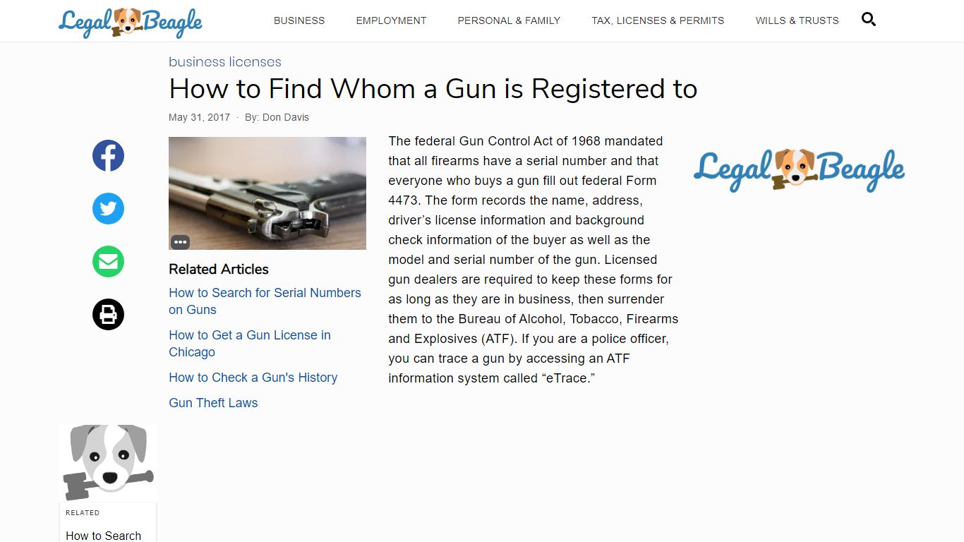 How to Find Whom a Gun is Registered to | Legal Beagle